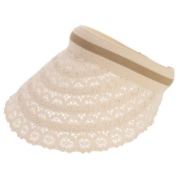 1 sombrero de playa vacío con encaje y protección solar, fresco y de ala grande.