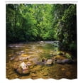 thumbnail image 3 of Ambesonne Appalachian Shower Curtain, Oconaluftee River Photo, 69"Wx84"L, Lime Green Charcoal Grey, 3 of 3