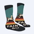 thumbnail image 2 of Four Seasons Universal Socks - 2 Pairs of Unisex Trendy Socks with Playful Design Retro Stripes and ' GO ' Text, 2 of 5