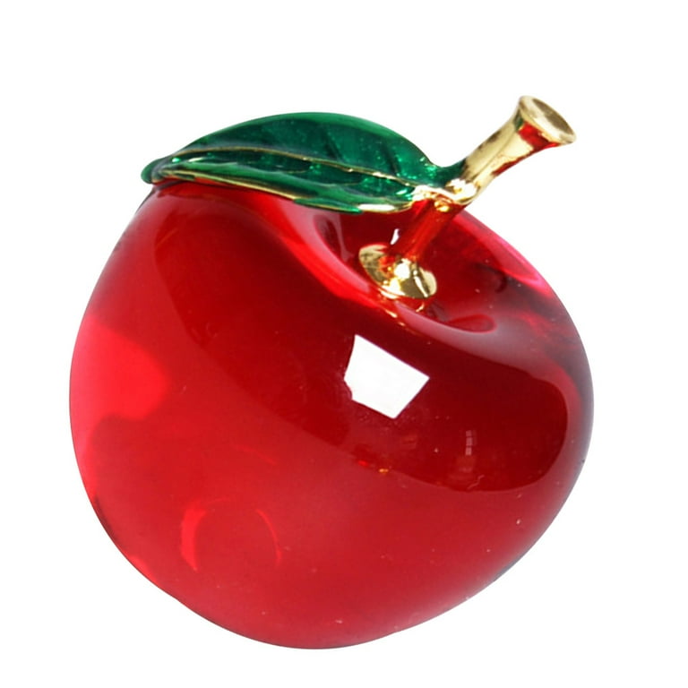 SASABAXI Crystal Apple Paperweight Gold Decorative Fruit
