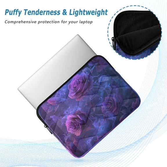 Iauyy（M)13.4 inch Laptop Sleeve,Shockproof Durable Computer Carrying laptop Bag，Slim Cover for 13.4-14 inch HP Dell Lenovo Asus Notebook,3d Purple Rose
