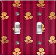 thumbnail image 1 of Metal Light Switch Plate Cover Elegant Yellow Tufted Rose Burgundy Damask DAM081, 1 of 13