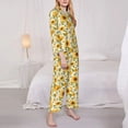 thumbnail image 3 of Honeii Beautiful Countryside Sunflower print Women's Pajama Sets Long Sleeve Button Down Sleepwear Nightwear Soft Pjs Lounge Sets-X-Large, 3 of 7