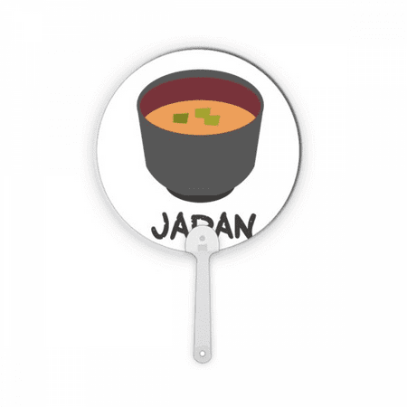 

Traditional Japanese Tasty Miso Soup Plastic Round Handheld Fan Decorations Craft