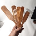 thumbnail image 6 of Spurtle Spatula Slender Long Handle Wooden Mixing Stick For Jars Dough Beater Spatula Kitchen Tool Baking Cooking Mixing Jam Honey Condiments Non Scratch Utensil Wood 34*6.5CM, 6 of 8