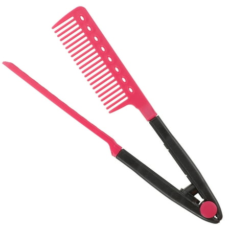 KONTONTY Kontonty Black V-Shaped Clip-on Comb for Straight Hair Easy to Use and Carry