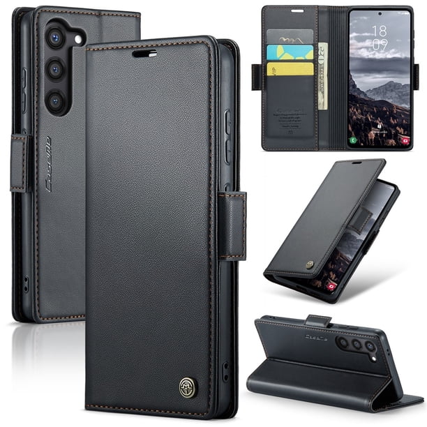 CaseMe Funda de Cuero para Samsung Galaxy S24+ 5G con Bloqueo RFID, para Samsung Galaxy S24+ Funda para Mujer y Hombre, Tarjetero con Cierre Magnético, Funda Tipo Folio para Samsung Galaxy S24+ 5G