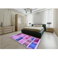 thumbnail image 4 of Ahgly Company Indoor Square Patterned Dark Orchid Purple Area Rugs, 6' Square, 4 of 6