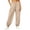 Khaki, variant on Lumosvexa Women's Cargo Joggers, Multiple Pockets Loose Fit Adjustable Drawstring Fall Hiking Sports Pants Green L