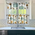 thumbnail image 3 of Rod Pocket Kitchen Curtain Set 3-Piece, 27.5x36 Inch Valance & Tier Drapes, Polyester Pongee Cafe Curtains for Living Room, Bathroom, Farmhouse Rustic Country Window Treatments., 3 of 6
