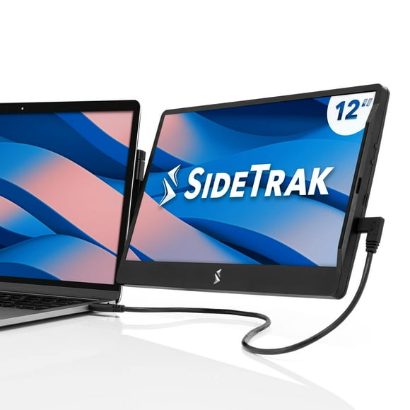 SideTrak Monitor portátil giratorio de 12,5" para computadora portátil, bisagra giratoria patentada, extensor de pantalla para computadora portátil | Pantalla dual FHD con soporte, USB o HDMI, Mac, PC