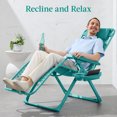 thumbnail image 3 of Best Choice Products Monochromatic Zero Gravity Chair, Folding Patio Recliner w/Side Tray, Headrest - Caribbean, 3 of 8
