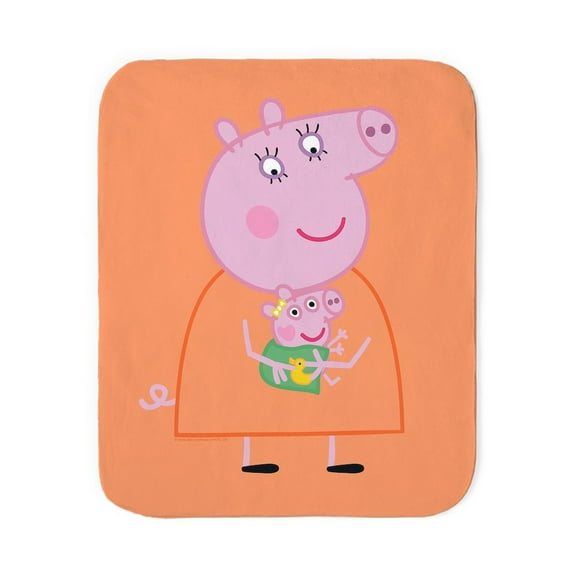 CafePress - Peppa Pig: Holding Baby - Sherpa Fleece Throw Blanket 60" x 50"