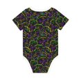 thumbnail image 2 of Daiia Neon Mardi Gras Printed Unisex-Baby Short Sleeve Onesies Bodysuits Baby Climbing Clothes Soft and Comfortable Romper with Expandable Shoulder Design-6 Months, 2 of 8