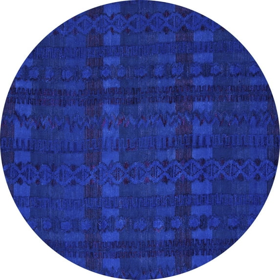 Ahgly Company Indoor Round Abstract Purple Modern Area Rugs, 5' Round