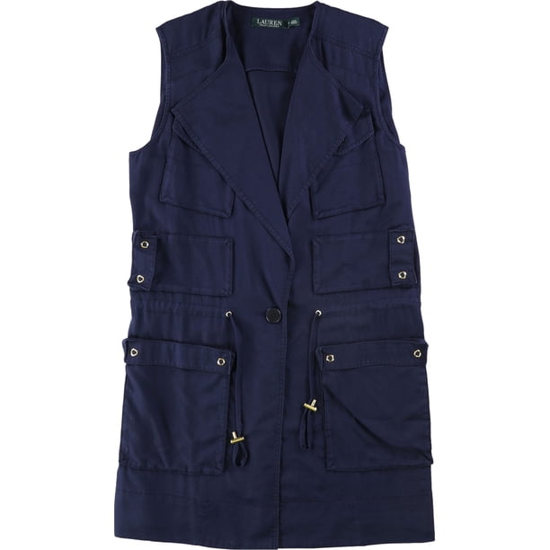 Chaleco de sarga Ralph Lauren para mujer azul pequeño