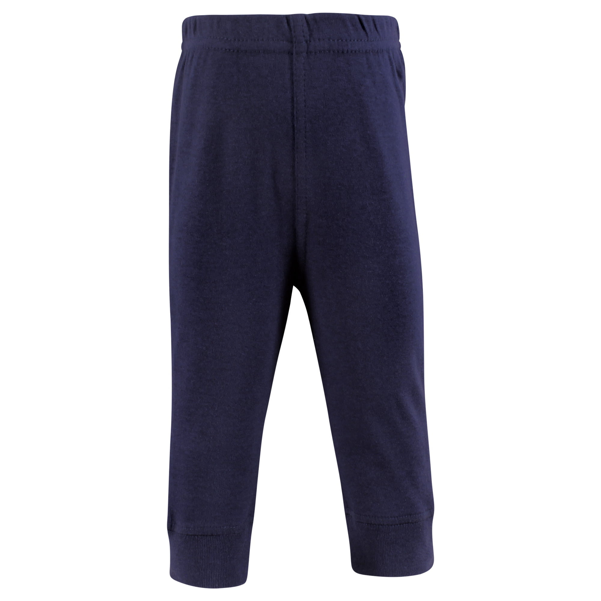Hudson Baby Boys Cotton Pants and Leggings, Navy Burgundy Black, 0-3 Months