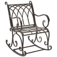 thumbnail image 3 of SAFAVIEH Medrano Outdoor Patio Rocking Chair, Rustic Brown, 3 of 10