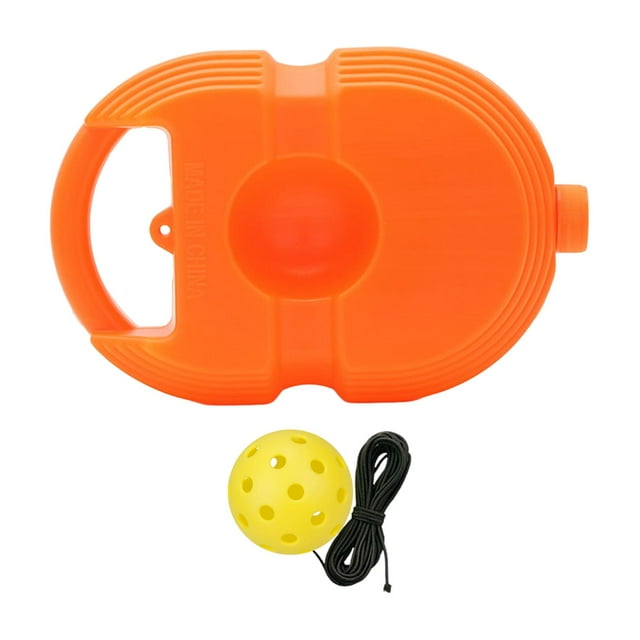 Pickleball Trainer Baseboard with Pickleball Ball for Enhances Pickleball Skills Orange