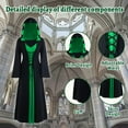 thumbnail image 3 of GYQMBT Vintage Witch Dresses, Halloween Vampire Women's Costumes Plus Size, Renaissance Women's Medieval Dresses, Green, S, 3 of 7