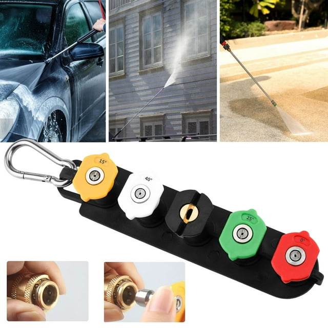Pressure Washer Nozzle Tip Set with 5 Interchangeable Nozzles 1/4 Inch for High Performance Cleaning