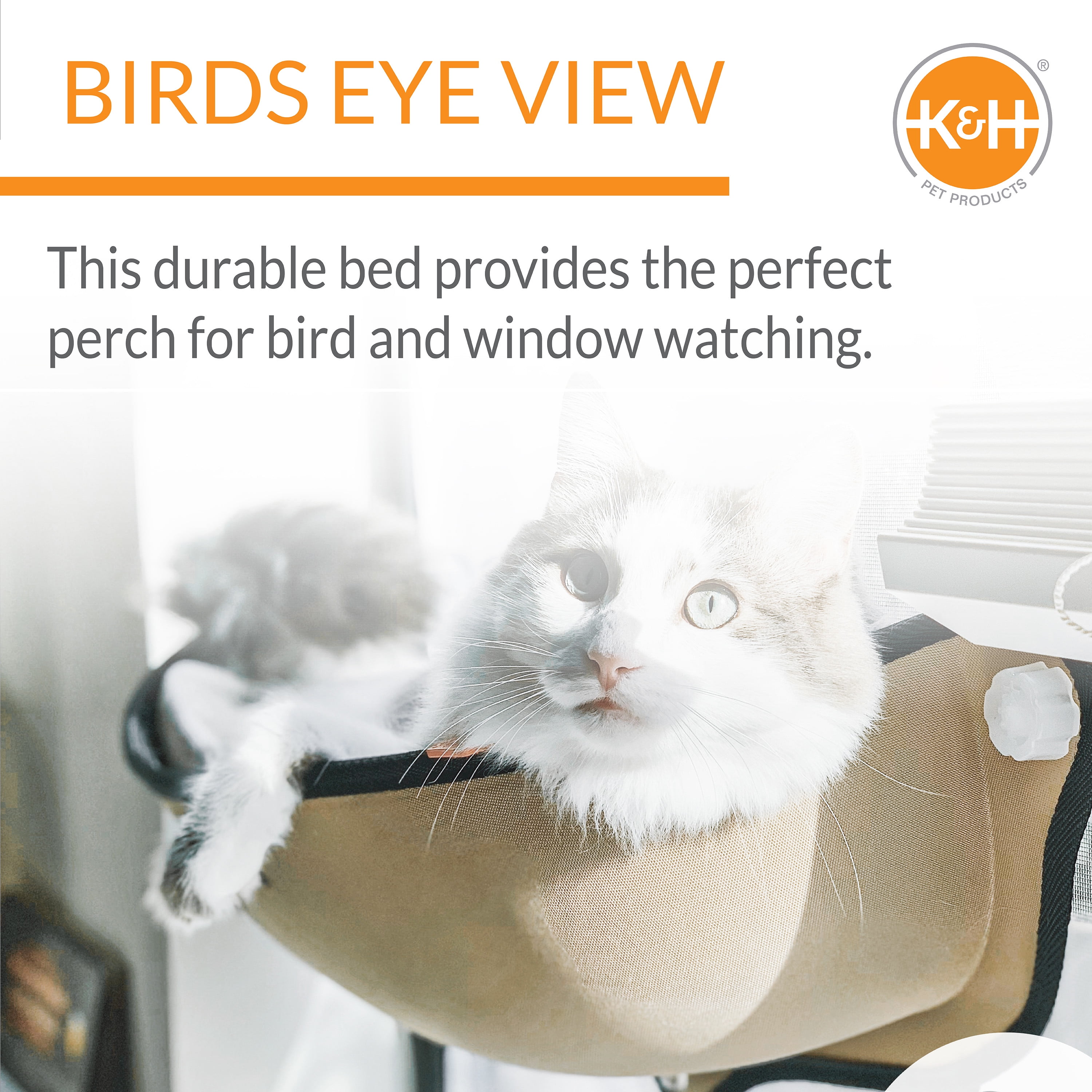 K H Pet Products EZ Mount Window Bed Kitty Sill Tan 27 X 11 X 6