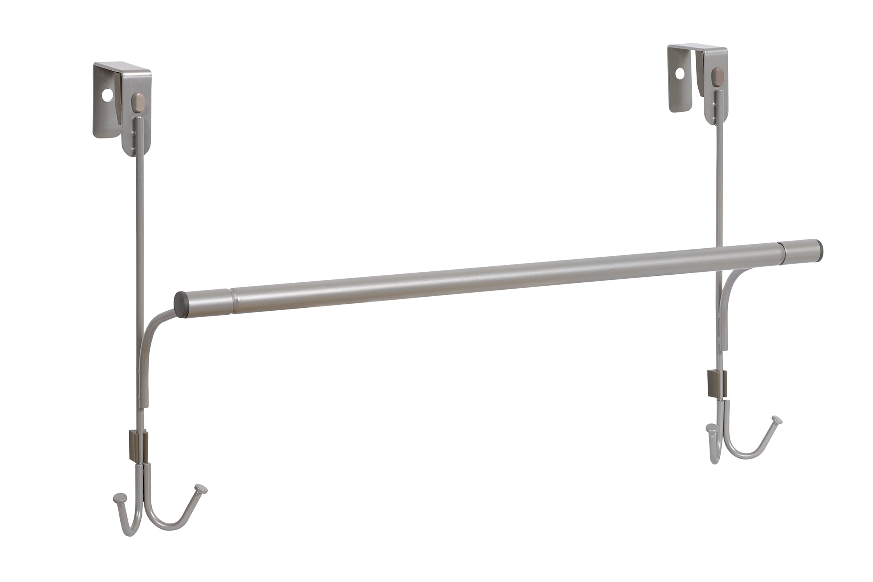 Expandable Hooks Rack for Kitchen Over the Door Hanger BigBig Home Adjustable 6 Hooks 13 Inch Organizer Rack With No Hole Drilling Brushed Nickel Stainless Steel.