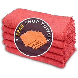 Auto-Mechanic Shop Towels 25 Pack Shop Rags 100% Cotton Commercial Grade  Perfect for Your Garage, Auto Body Shop & Bar Mop (14x14) inches - Nabob  Brands