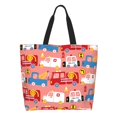 thumbnail image 1 of Fotbe Cartoon with Traffic Elements Bolsa Tote Estética de Lona con Estampado para Mujer - Bolsa Reutilizable de Hombro Casual para Vacaciones, Compras, Trabajo y Gimnasio, 1 of 8