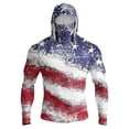 thumbnail image 2 of GrmtClth Men's Fishing Shirts 2026 Patriotic American Flag Pattern Quick Dry Long Sleeve Fashion Hoodies with Face Mask Upf 50+ Sun Protection Tops Light Blue M, 2 of 9