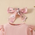 thumbnail image 5 of 0-3 Months Infant Baby Girl Clothes,Long Sleeve Fall Winter Clothes Newborn Outfits Ruffle Sleeve Romper Bodysuit Floral Overall 0 3 6 9 12 18 Months Girl Outfits Set,Pink, 5 of 7