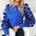 thumbnail image 2 of SNKSDGM Chemises à Manches Longues pour Femmes Chemises Roses à Manches Longues pour Femmes Blouse Noire à Col Rond en Maille Brillante Manches Longues Hauts Slim S, 2 of 6