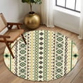thumbnail image 2 of Round Rug 5Ft Washable Non-Slip, Beige Green Boho Circle Area Rugs for Living Room Bedroom, Vintage Ethnic Tribe Abstract Art Indoor Floor Mats Carpet Runner for Home Decor Aesthetic, 2 of 8