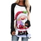 thumbnail image 1 of Camiseta de manga larga con cuello redondo y estampado navideño para mujer Pompotops qwe24205, 1 of 5