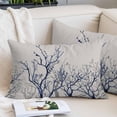 thumbnail image 2 of Grey Navy Blue Tree Throw Pillow Covers, Country Rustic Botanical Branch Soft Breathable Pillow Cases with Invisible Zipper for Sleeping, Toddler Pillowcases for Couch Bed Sofa Chair 12x20 Inches, 2 of 9
