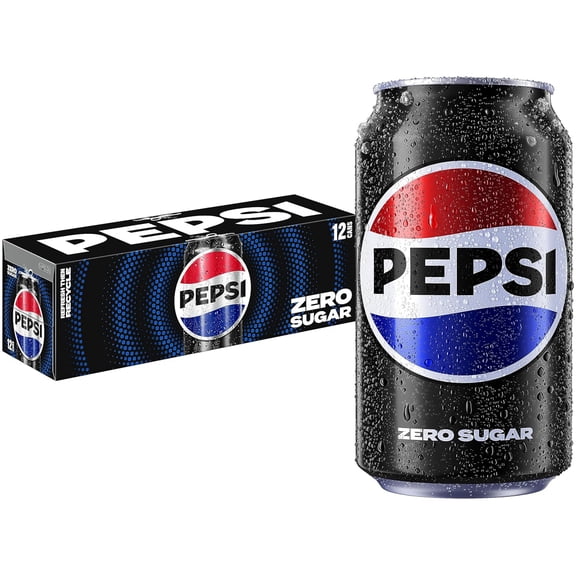 Pepsi Cola Zero Sugar Soda Pop, 12 fl oz, 12 Pack Cans
