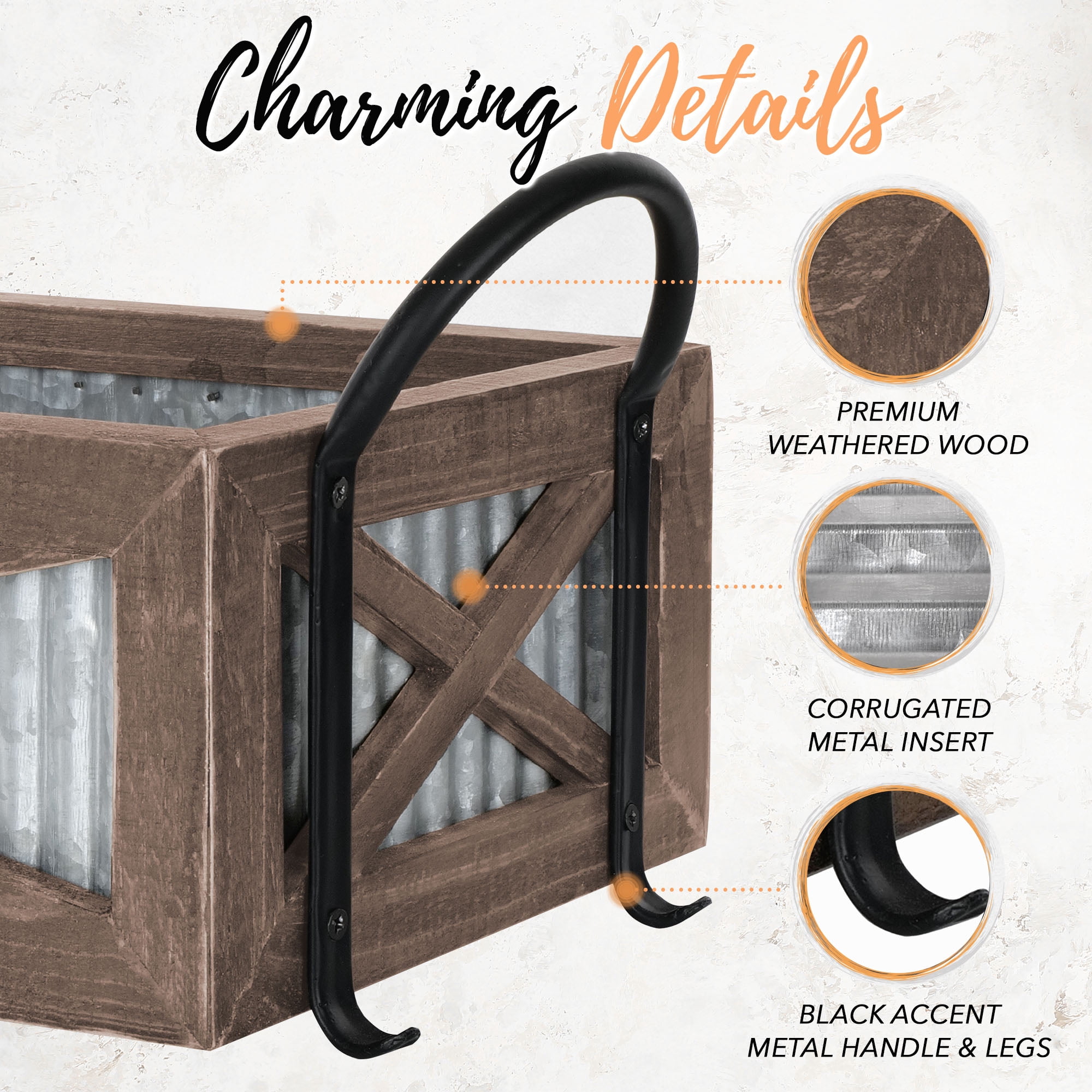 Autumn Alley Farmhouse Toilet Paper Basket for Back of Toilet - Farmhouse Toilet Paper Holder - Warm Brown Stain