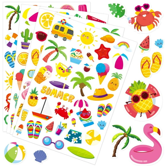 Autocollants Adhésifs pour Piscine d'Été, Plage, Luau, Hawaii, 700 Unités pour Invitations d'Anniversaire, Enveloppes, Décorations, Cadeaux, Sacs, Décorations, Jeu Scolaire, Récompenses de Classe