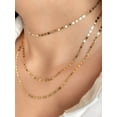 thumbnail image 3 of Jewelheart 14K Solid Gold Valentino Chain For Women, Dainty 2.2mm Mirror Link Choker Necklace Adjustable 13" To 17", 3 of 5