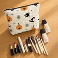thumbnail image 6 of Halloween Zipper Cosmetic Bag Multi Patterns Spooky Makeup Pouch Reusable Canvas Travel Storage Bag For Makeup Toiletries Small Accessories, 6 of 7
