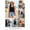 thumbnail image 6 of Fancyglim Women's Henley Tank Top Button Up Shirt V Neck Plain Tunic Black 2XL, 6 of 7