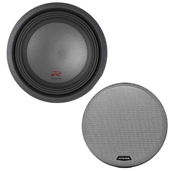 Alpine R-W12D2 12" Subwoofer with KTE-12G.2 12" Speaker Grill