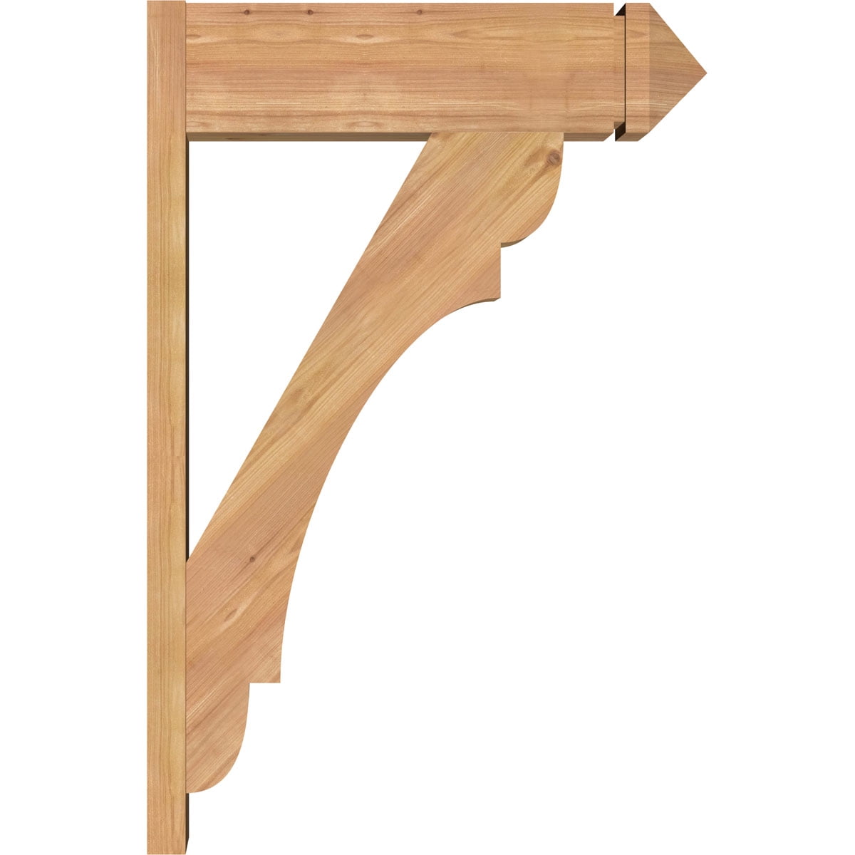 Ekena Millwork 7 1/2"W x 24"D x 36"H Olympic Smooth Arts and Crafts Outlooker, Western Red Cedar