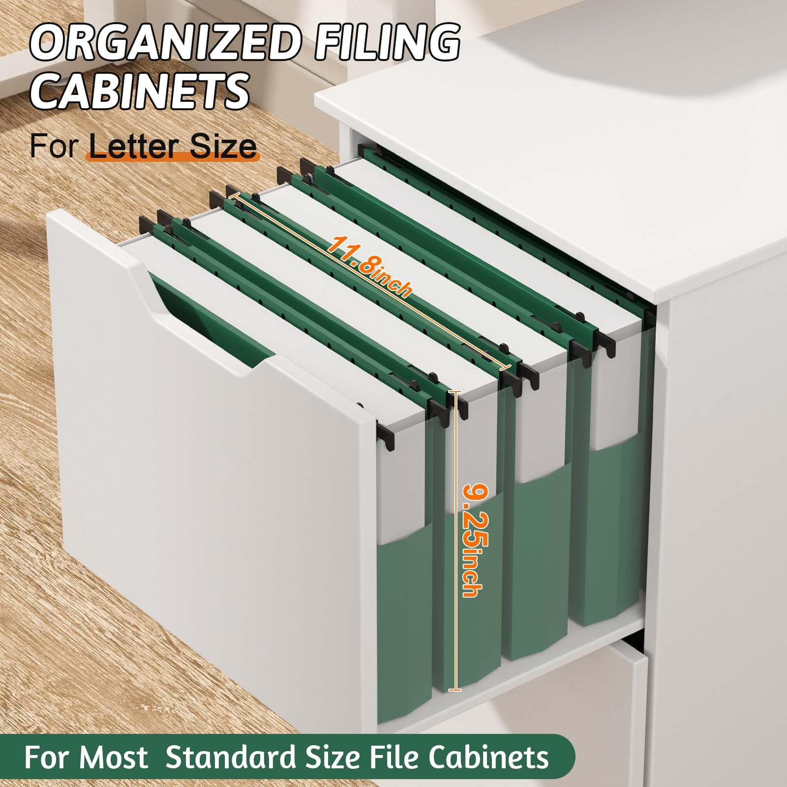 Plastic Hanging File Folders Expandable 12 Pack Heavy Duty Folder Letter Size 2 Inch Expansion Extra Capacity Adjustable Tabs Green Designed For Bulky Files
