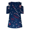 thumbnail image 5 of JGTDBPO Independence Day T-Shirt For Women Plus Size Summer Tops In Red White And Blue Stylish Top Women's Summer V-Neck Casual Short Sleeve Print Strapless Blouse Top, 5 of 5