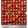 thumbnail image 1 of Soimoi Poly Georgette Fabric Dot & Penguin Ocean Fabric Prints By Yard 42 Inch Wide, 1 of 1