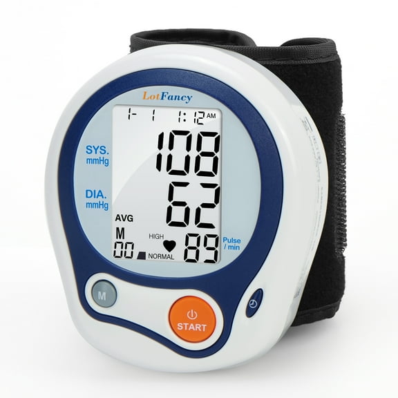 LotFancy Wrist Blood Pressure Monitor, BP Machine with Case, BP Cuff for Heartbeat Detection