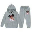 thumbnail image 3 of WOYY Toddler Girls Sweatsuits Cartoon Figure Print Hoodie Jogger Pants Set, Sizes 3-4T, 3 of 3