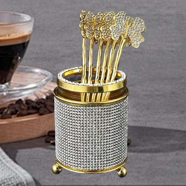 Juego de postres portavasos juego de cuchara de café revolviendo cucharadas de té cucharadas 6 cucharas de café expreso pequeñas para pastel de frutas