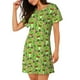thumbnail image 2 of Balery Cute Green Frog Camisón de manga corta con cuello redondo para mujer, cómodo y elegante., 2 of 6